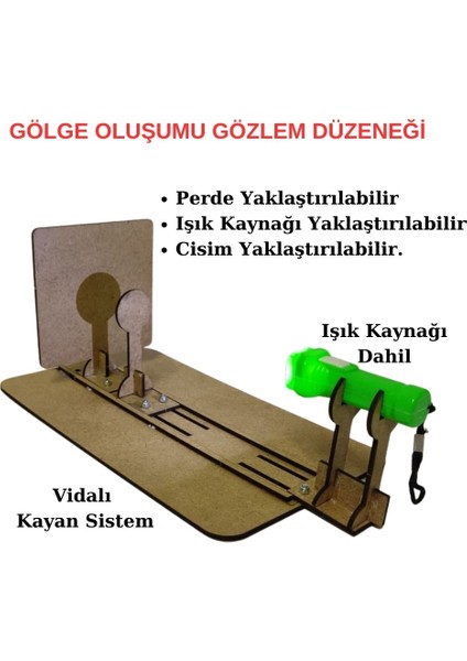Gölge Oluşumu ve Gölge Boyu Değiştirme Etkinlik Seti