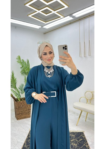 Birinci Sınıf Premium Çift Taraflı Dubai Krep Kumaş Tulumlu Abaya Takım modelleri