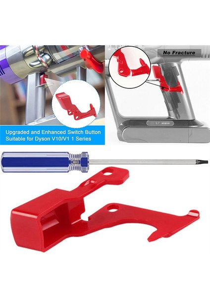 V10 V11 Elektrikli Süpürge Için Yükseltilmiş Tetik Anahtarı Düğmesi Tornavidalar ile Ağır Hizmet Tipi Yedek Tetik Düğmesi (Yurt Dışından)