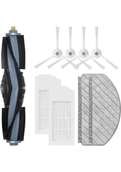 2 Takım Deebot T10 Artı Robotlu Süpürge Yedek Yedek Parça Ana Fırça Yan Fırça Hepa Filtre Paspas Bez (Yurt Dışından)
