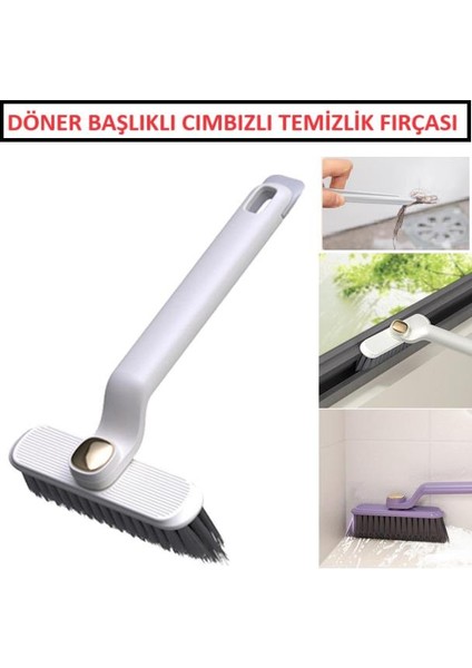 Fırça Döner Başlıklı Temizlik Fırçası Cımbızlı Mutfak Banyo Temizleme Fırçası