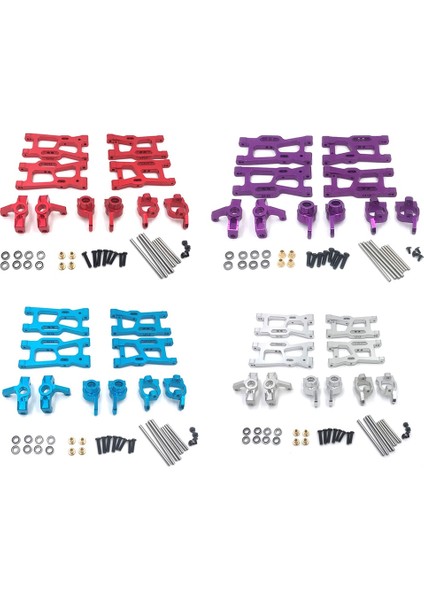 Metal Direksiyon Kupası Salıncak Kolu Yükseltme Parça Kiti Wltoys 144001 1/14 124018 124019 1/12 Rc Araba Aksesuarları, Mor (Yurt Dışından) indirimleri
