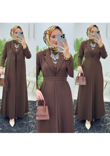 Tasarım Kadın Elbise ve Abaya Ikili Takım