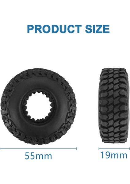 4 Adet 55MM 1.0 Inç Beadlock Jant Lastik Lastik Lastik 1/18 1/24 Rc Paletli Araba Traxxas TRX4M Eksenel SCX24 FCX24,3 (Yurt Dışından)