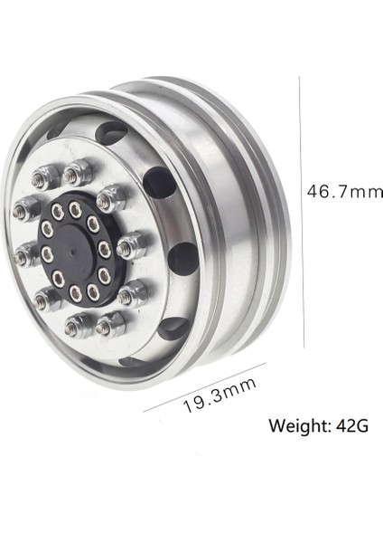 Metal Ön Arka Tekerlek Jant Hub'ları Tamiya Kamyon Için 1/14 Rc Traktör Römork Kargo Araba Tekerlekleri Lastikleri, Ön 20 Mm, 2 Adet (Yurt Dışından)