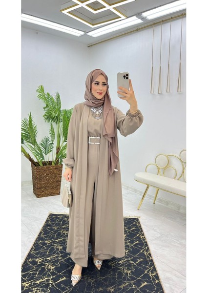 Birinci Sınıf Premium Çift Taraflı Dubai Krep Kumaş Tulumlu Abaya Takım fiyatları