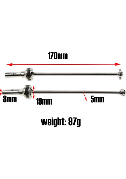 2 Adet Metal Çelik Ön ve Arkadan Çekişli Motosiklet Mili Cvd 1/8 Traxxas Kızak Rc Araba Yükseltme Parçaları Aksesuarları, Gümüş (Yurt Dışından) indirimleri