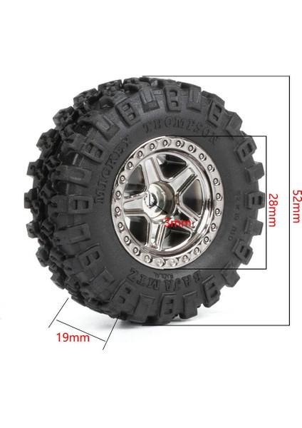 1.0 Inç Beadlock Jant Jant Lastikleri Seti 1/24 Rc Paletli Eksenel SCX24 Sürgü Gladyatör, Siyah (Yurt Dışından)
