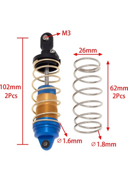 4 Adet Metal Ön ve Arka Amortisör Damperi Arrma 1/10 Senton Granit Typhon Büyük Kaya Rc Araba Yükseltme Parçaları, 2 (Yurt Dışından)