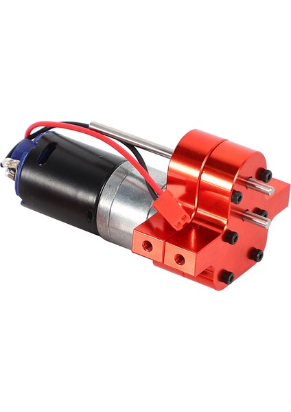 370 Fırçalanmış Motor + Alaşımlı Isı Emici Dişli Kutusu Seti Çelik Dişlilerle Wpl Henglong C14 C24 B14 B24 B16 B36 4x4 6x6 Yükseltilmiş Parçalar, Kırmızı (Yurt Dışından)