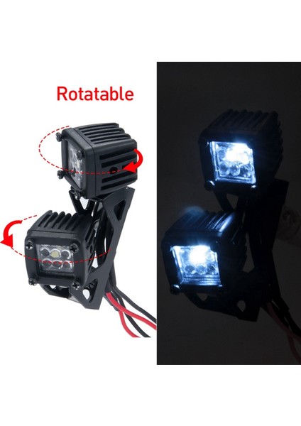 Modifiye Far Spot Araba Üst Işıklar Tampon Işıkları Eksenel SCX10 Jeep Traxxas Trx4 Trx6 1/10 Rc Paletli Araba, D Siyah (Yurt Dışından)