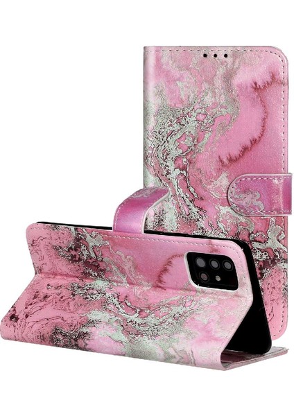 Samsung Galaxy A51 4g Için Flip Case Manyetik Pu Deri Cüzdan Tam Mermer (Yurt Dışından)
