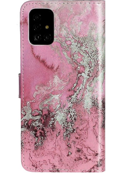 Samsung Galaxy A51 4g Için Flip Case Manyetik Pu Deri Cüzdan Tam Mermer (Yurt Dışından)