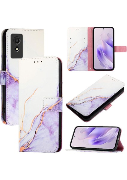 Tcl 501 Mermer Desen Cüzdan Kickstand Pu Deri Için Kılıf (Yurt Dışından) indirimleri