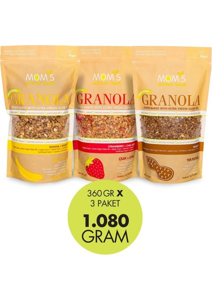 3'lü granola Muz360G / Çilek360G / YerF. 360G