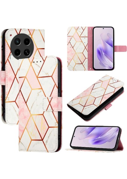 Camon 30 5g Cüzdan Mermer Desen Pu Deri Kickstand Için Kılıf (Yurt Dışından)