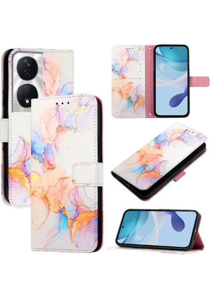 Onur X7B 5g/4g Mermer Desen Pu Deri Cüzdan Kickstand Için Kılıf (Yurt Dışından) indirimleri