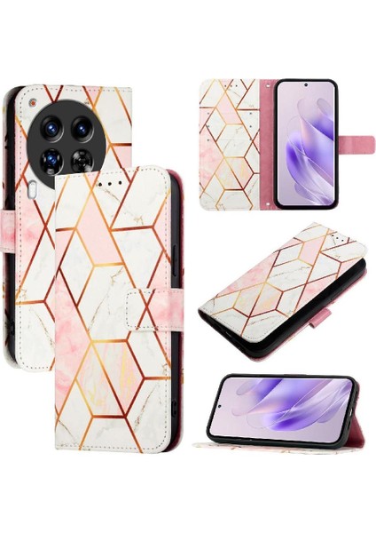 Tecno Camon 30 Premier 5g Pu Deri Mermer Desen Kickstand Için Kılıf (Yurt Dışından)