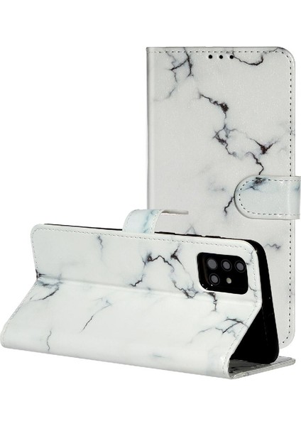 Samsung Galaxy A51 4g Için Flip Case Manyetik Pu Deri Cüzdan Tam Mermer (Yurt Dışından)