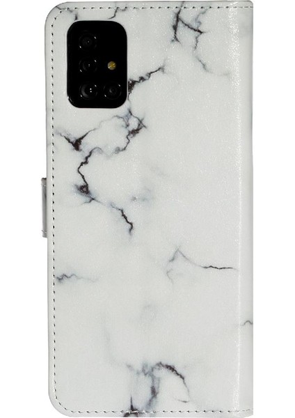 Samsung Galaxy A51 4g Için Flip Case Manyetik Pu Deri Cüzdan Tam Mermer (Yurt Dışından)