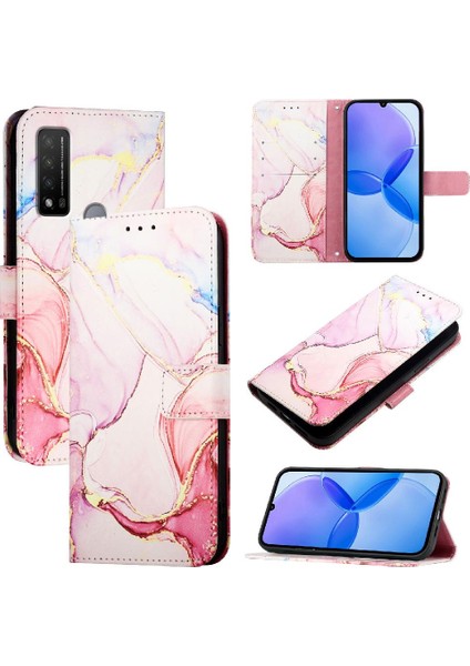 Tcl 20R Pu Deri Mermer Desen Kickstand Cüzdan Için Kılıf (Yurt Dışından) indirimleri