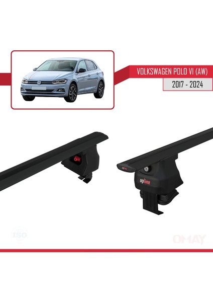 Volkswagen Polo Vı (Aw) 2017 ve Sonrası ile Uyumlu Ace-4 Ara Atkı Tavan Barı Siyah 2 Adet fırsatları