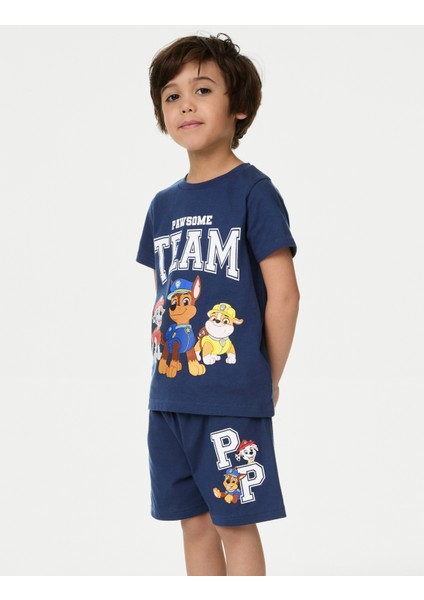 Marks & Spencer Saf Pamuklu Şortlu Paw Patrol™ Pijama Takımı