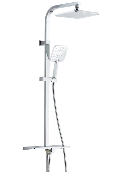 Hill Çamlıca Kare Duş Takımı Seti Krom Paslanmaz