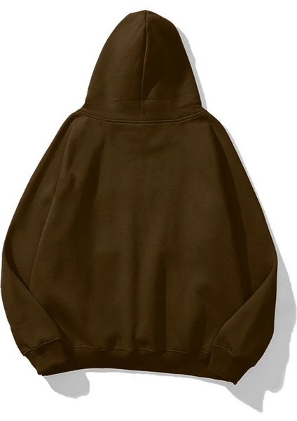 Kadın Kahverengi Kanguru Cepli Kapüşonlu 3 Iplik Şardonlu Sweatshirt fiyatları