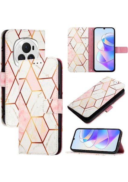 Onur Için Kılıf Sihirli 6 5g Mermer Desen Kickstand Pu Deri Cüzdan (Yurt Dışından)