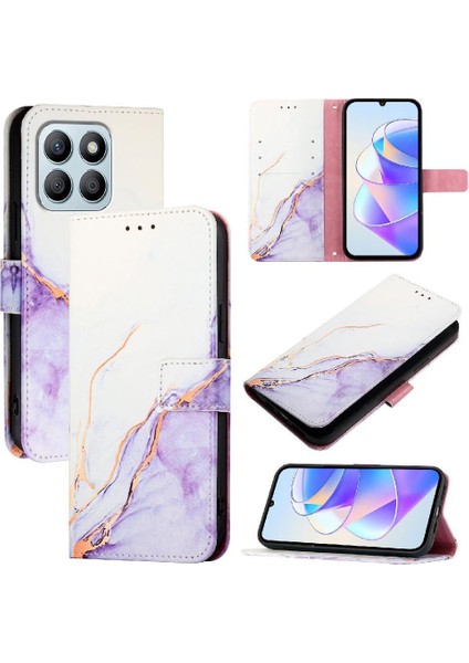 Onur X8B 4g Kickstand Cüzdan Pu Deri Mermer Desen Için Kılıf (Yurt Dışından) fiyatları