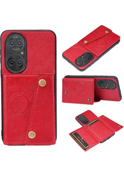 Huawei P50 Pro Kart Tutucu Buit Için Cüzdan Durumda Demir Cüzdan Durumda (Yurt Dışından)