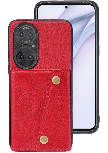 Huawei P50 Pro Kart Tutucu Buit Için Cüzdan Durumda Demir Cüzdan Durumda (Yurt Dışından) indirimleri