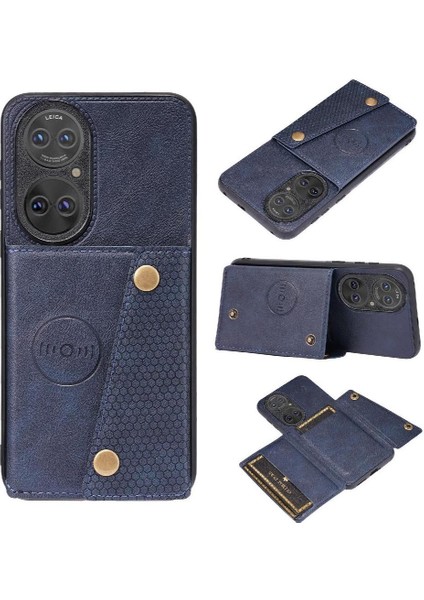 Huawei P50 Pro Kart Tutucu Buit Için Cüzdan Durumda Demir Cüzdan Durumda (Yurt Dışından)