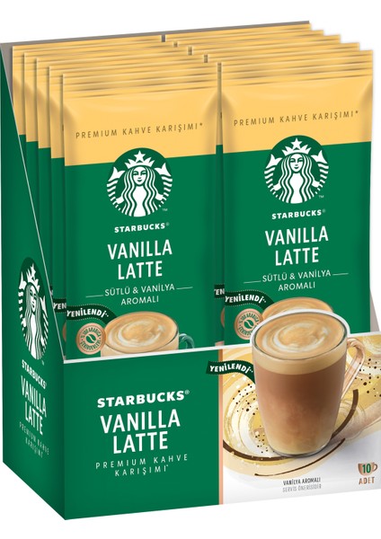 Vanilla Latte Premium Kahve Karışımı 3 x 10'lu Paket (10X21,5gr) fiyatları