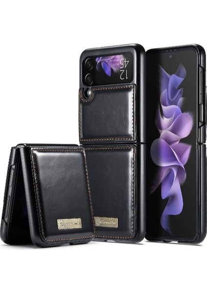 Samsung Galaxy Z Flip Case 3 5g Çılgın At Pu Deri Kart (Yurt Dışından)