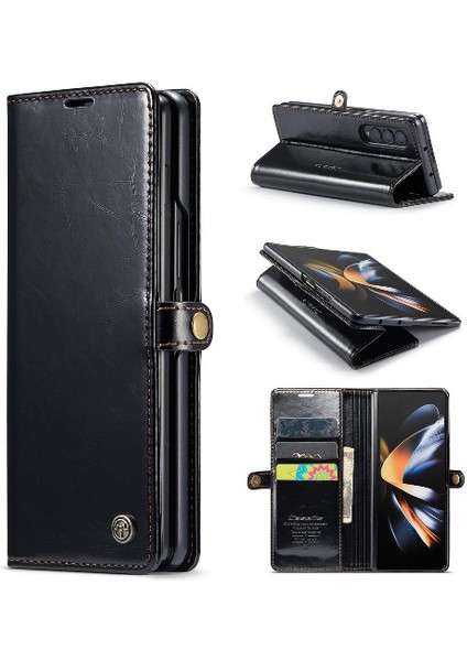 Samsung Galaxy Z Için Flip Case Fold 3 5g Kart Tutucu Retro Cüzdan Kapak (Yurt Dışından)