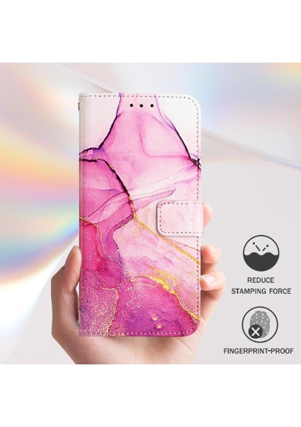Tecno Kıvılcım 10C Mermer Desen Cüzdan Pu Deri Kickstand Için Kılıf (Yurt Dışından)
