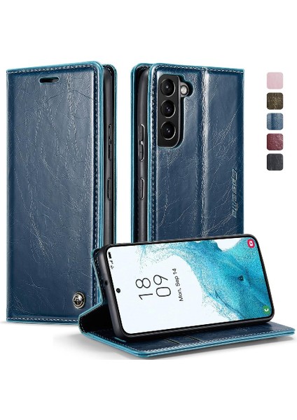 Samsung Galaxy S22 Çılgın At Pu Deri Retro Cüzdan Için Flip Case (Yurt Dışından)