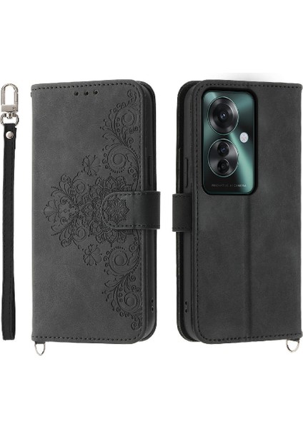 Oppo Oppo 11F Darbeye Dayanıklı Kabartmalı Çoklu Kredi Kartı Yuvaları Için Flip Case (Yurt Dışından)