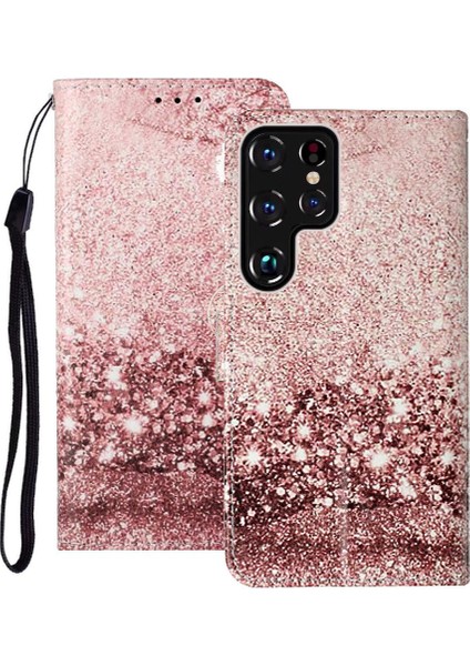Samsung Galaxy S22 Ultra Mermer Desen Tam Koruma Pu Için Flip Case (Yurt Dışından)