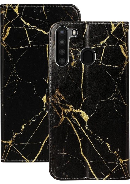 Samsung Galaxy A21 Pu Deri Cüzdan Tam Koruma Kartı Için Flip Case (Yurt Dışından)