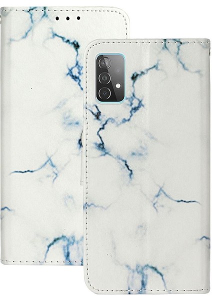 Samsung Galaxy Için Flip Case A52S 5g Mermer Desen Pu Deri Cüzdan Kart (Yurt Dışından)