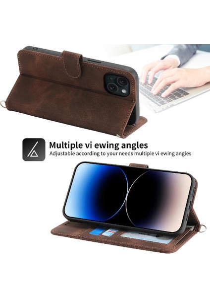 Iphone 15 Için Flip Case Artı Çoklu Kredi Kartı Yuvaları Darbeye (Yurt Dışından)