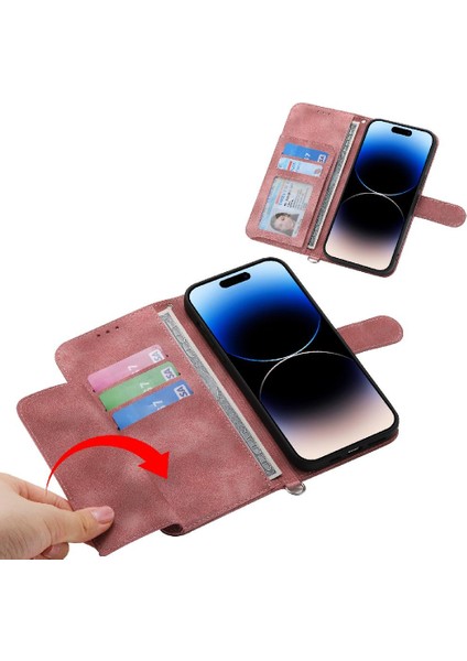 Iphone 15 Için Flip Case Artı Çoklu Kredi Kartı Yuvaları Darbeye (Yurt Dışından)