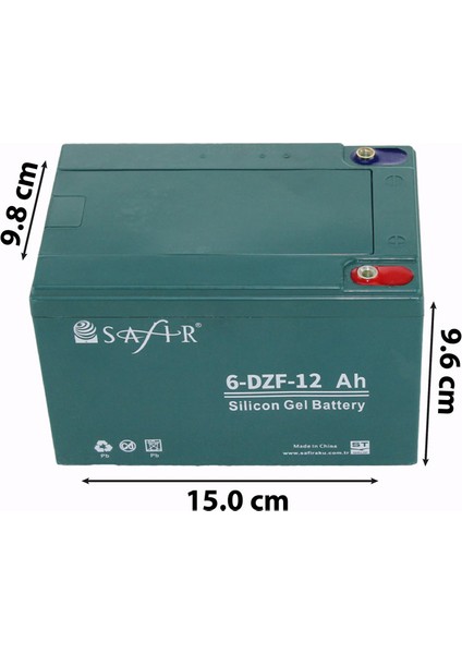 Jel Akü 12 V - 12+ Ah 4.2 kg ( 14AH Uyumlu )