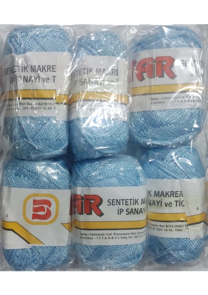 Bayar Makrome Ipi-6lı Paket-Açık Mavi