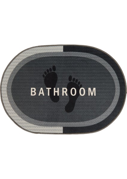 Soft Bathroom Oval Sihirli Banyo Paspası - Antrasit - 50 x 70  cm