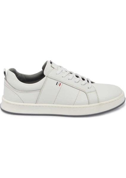 Beyaz Hakiki Deri Erkek Sneaker - E24I1AY56628-A26