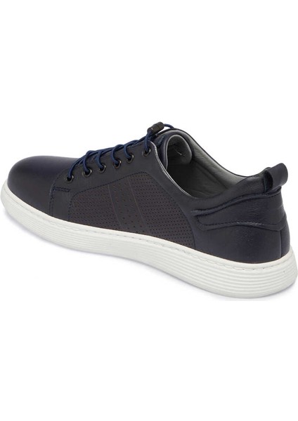 Lacivert Hakiki Deri Erkek Sneaker - E24I1AY56608-A31